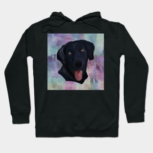 Dog Lover Custom Gifts, Black Lab Graphic Design Painted Abstract Art Labrador Dog Gift Hoodie